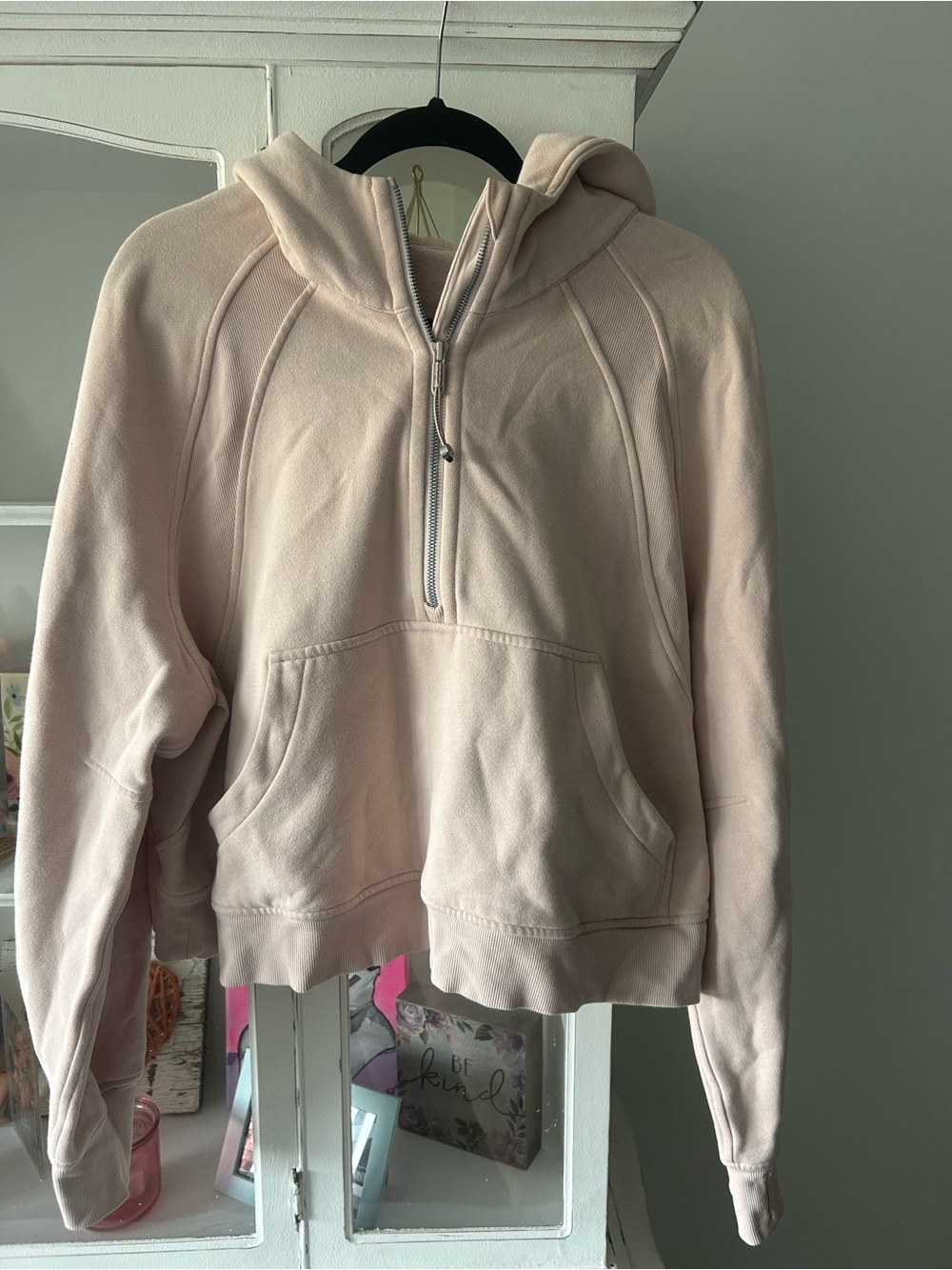 lululemon athletica Light Pink Half-Zip scuba Hoodie Sweater